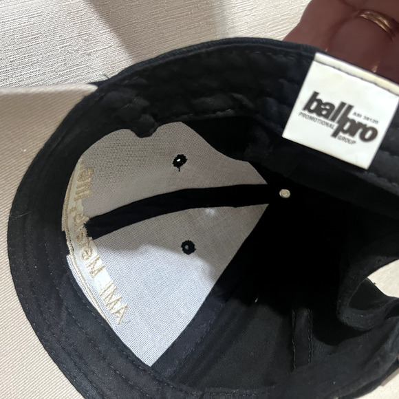 AMI Metals Hat Black Cap Embroidered Ball Pro cotton strap back one size - Picture 6 of 6